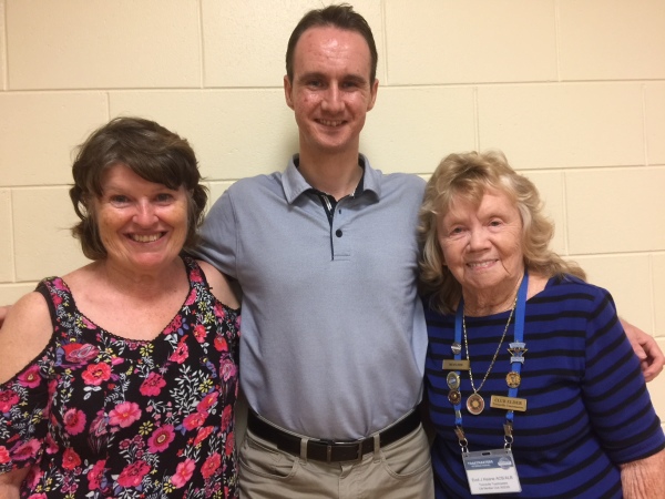 Toastmaster Michael (middle) with Meredith (left) and Evol whose poems were voted most popular and most humorous.